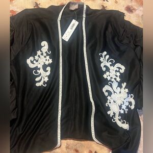 Black Jacket with White Embroidery